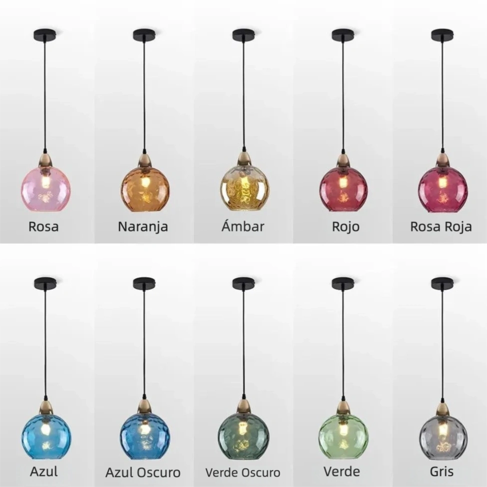 Lámpara Colgante Globo Cristal con Efecto Agua Nórdico