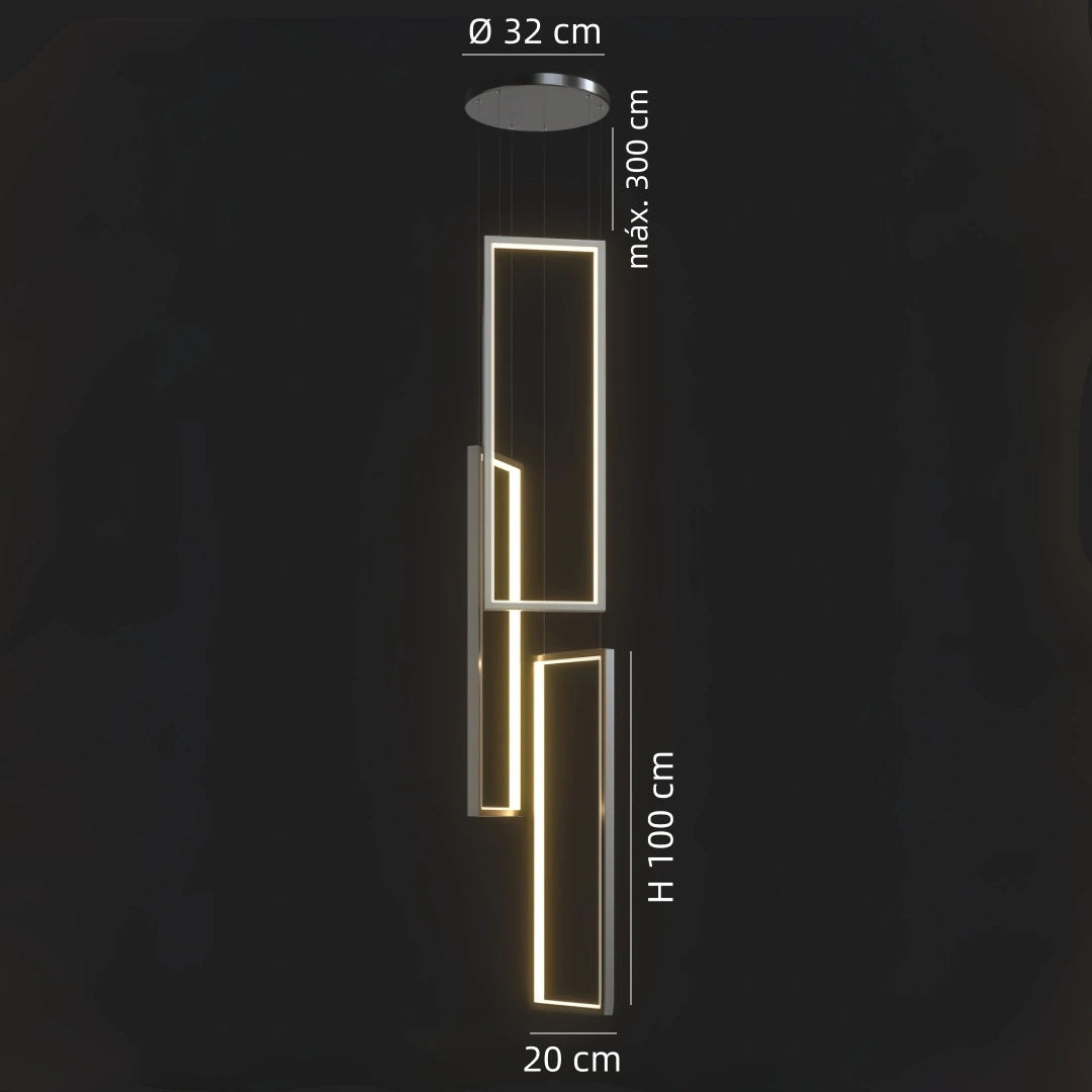 Lampara colgante para escalera rectangular LED moderna