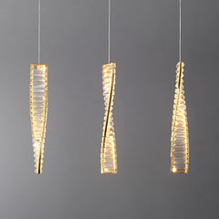 Lámparas de techo cristales colgantes diseño espiral LED dormitorio