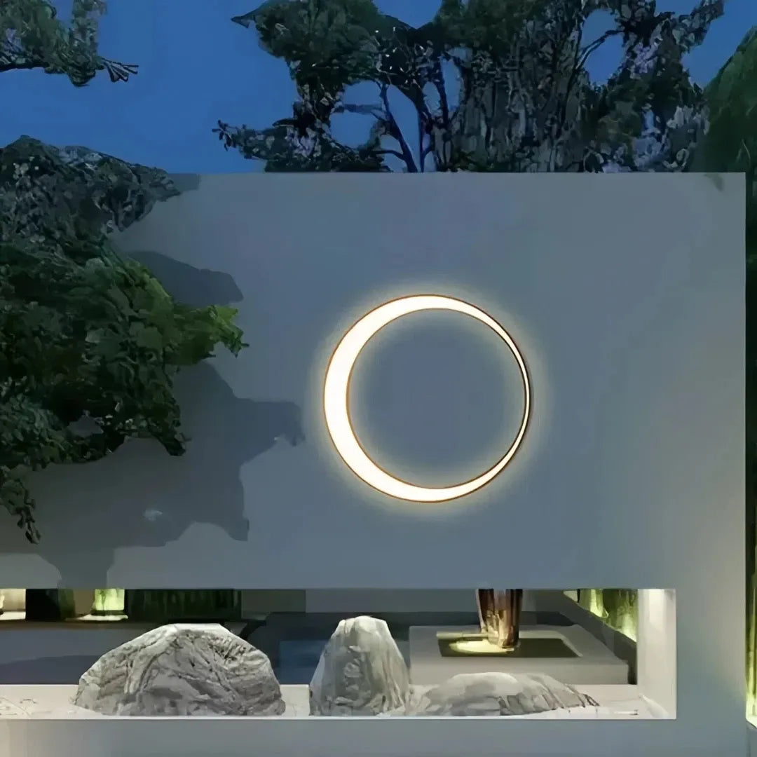 Aplique de pared exterior moderno con diseño circular LED IP65
