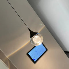Lámpara colgante de cristal en forma de luna para dormitorio
