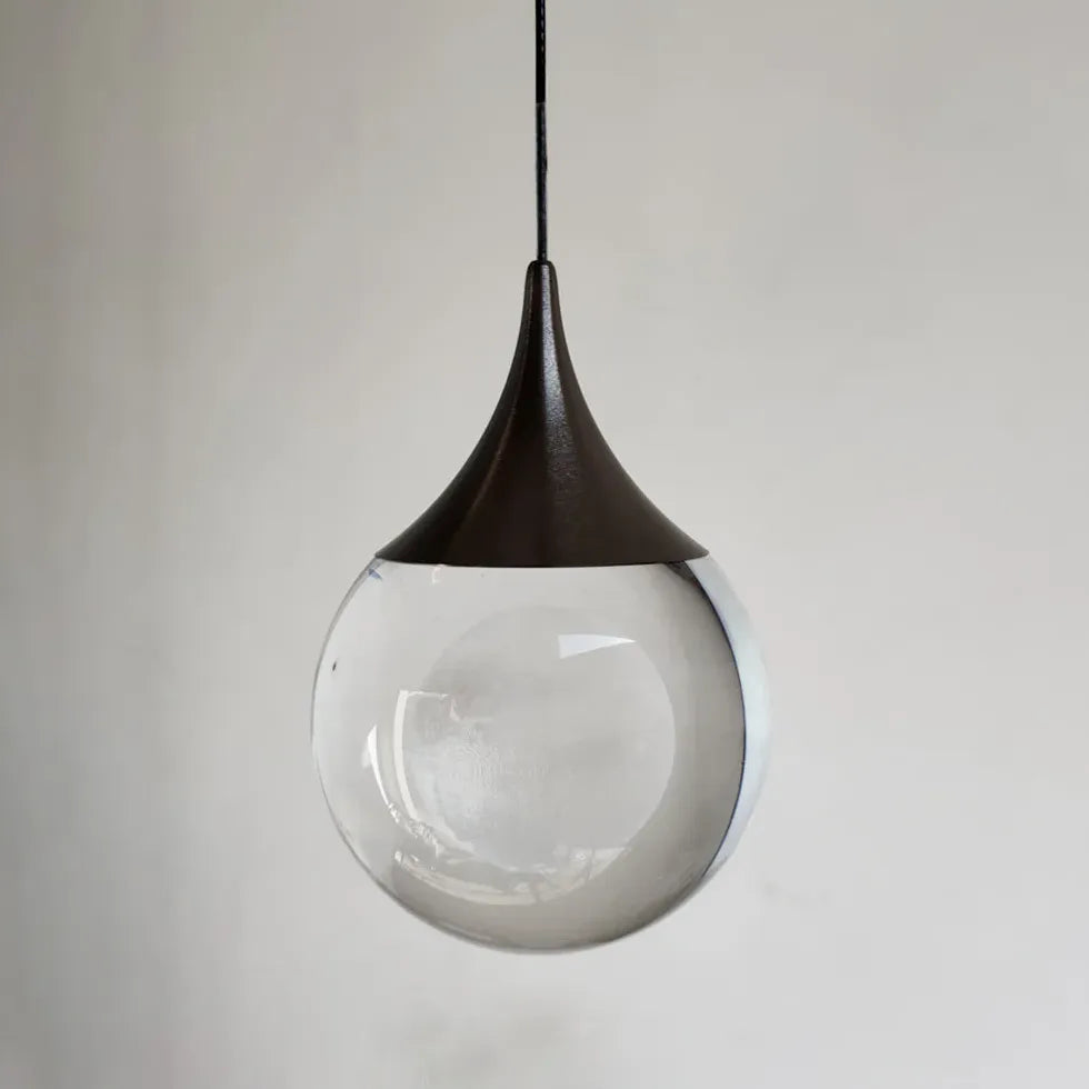 Single Transparent Glass Ball Pendant Light