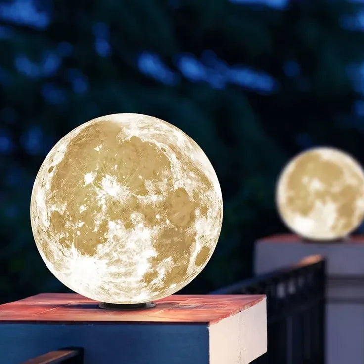 Lámpara sobremuro exterior solar ip65 de diseño lunar para jardín