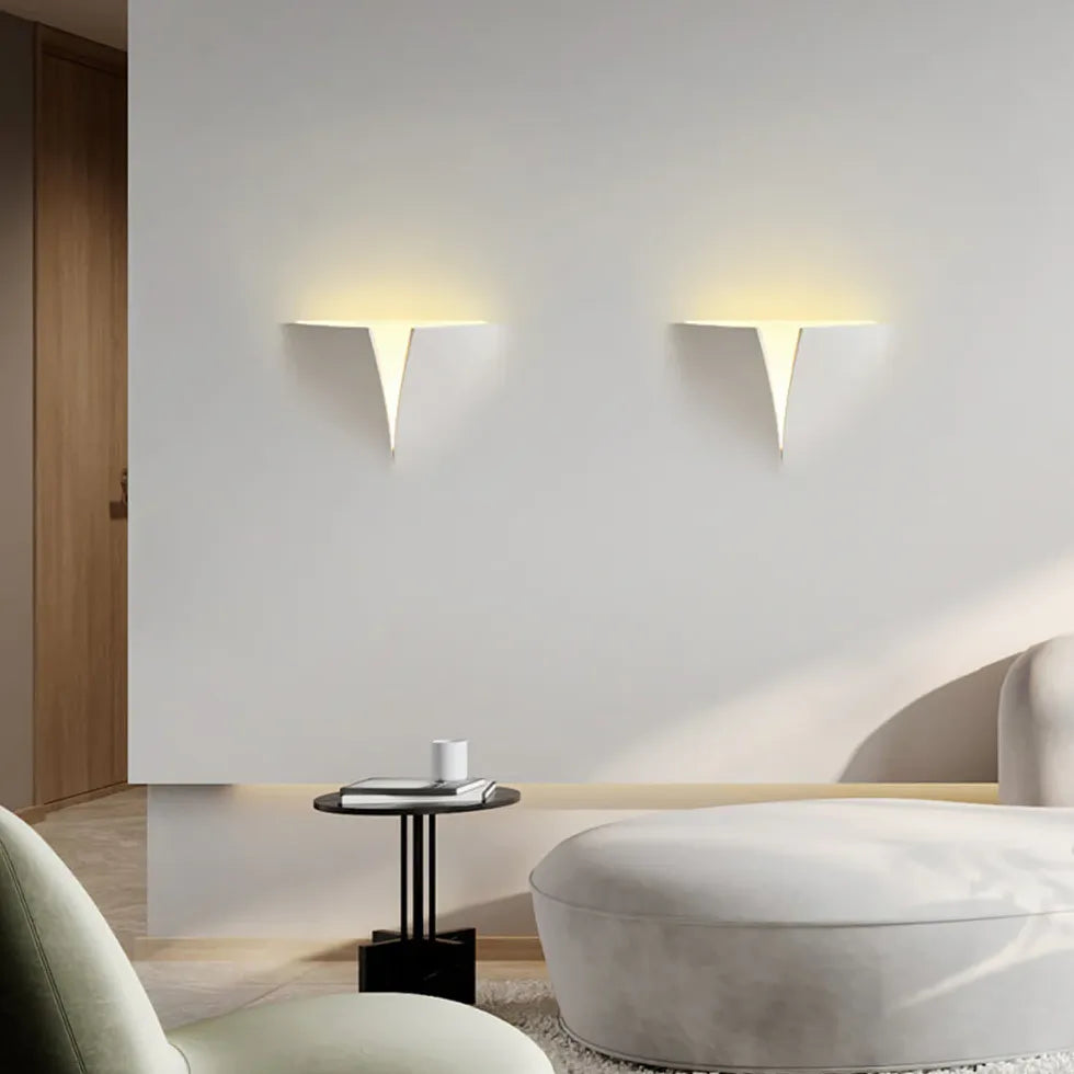 V-shaped modern white recessed wall light