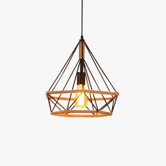 Lámpara colgante de hierro con cuerda de yute estilo industrial retro