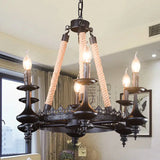 Crown Candle Black Vintage Chandelier