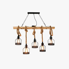 Lámpara colgante creativa de cuerda de yute estilo industrial retro