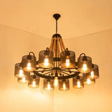 Disc-Shaped Black Rope Industrial Pendant Light