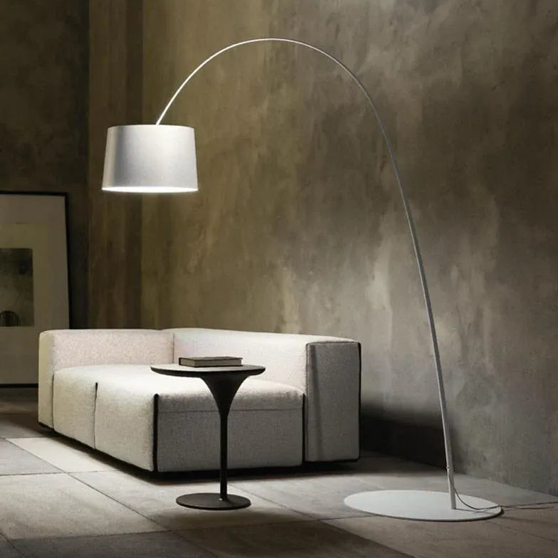 Large Cylindrical Modern Arched Floor Lamp