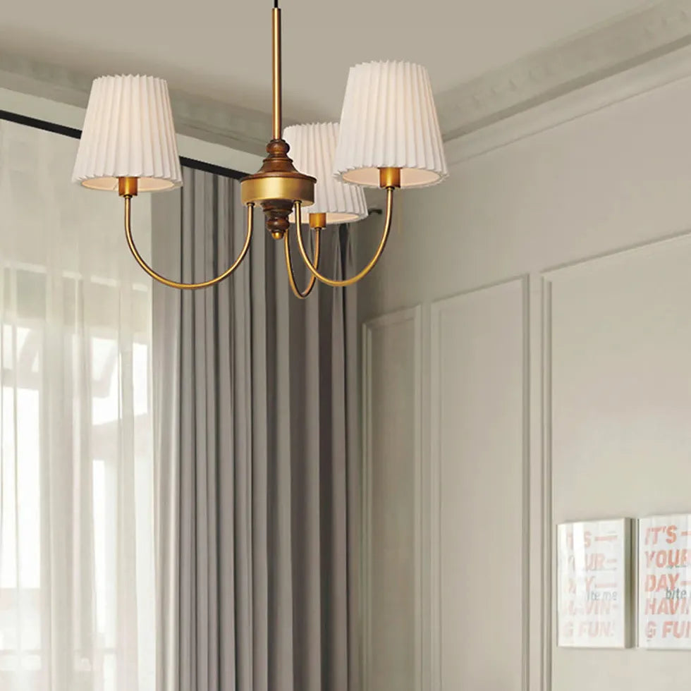 Fabric Lampshade Vintage LED Chandelier