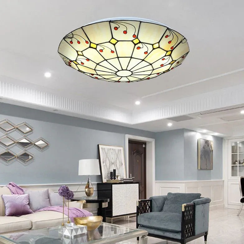 Colorful Round Glass Elegant Ceiling Light