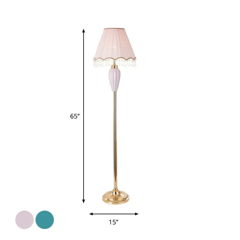 Blue Ceramic Corner Decorative Floor Lamp