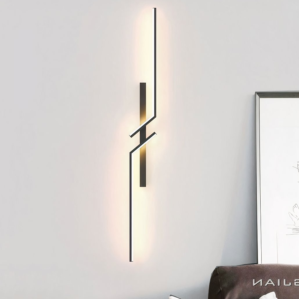 Aplique de Diseño Minimalista LED en Metal Negro para Salón