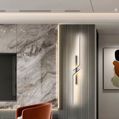 Aplique de Diseño Minimalista LED en Metal Negro para Salón