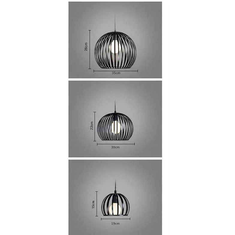 Black Iron Woven Sphere Pendant Light