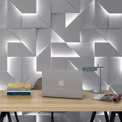 Aplique led pared interior diseño geométrico blanco moderno
