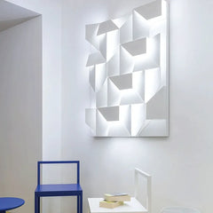 Aplique led pared interior diseño geométrico blanco moderno