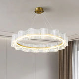 Wavy Ring Gold LED Pendant Light