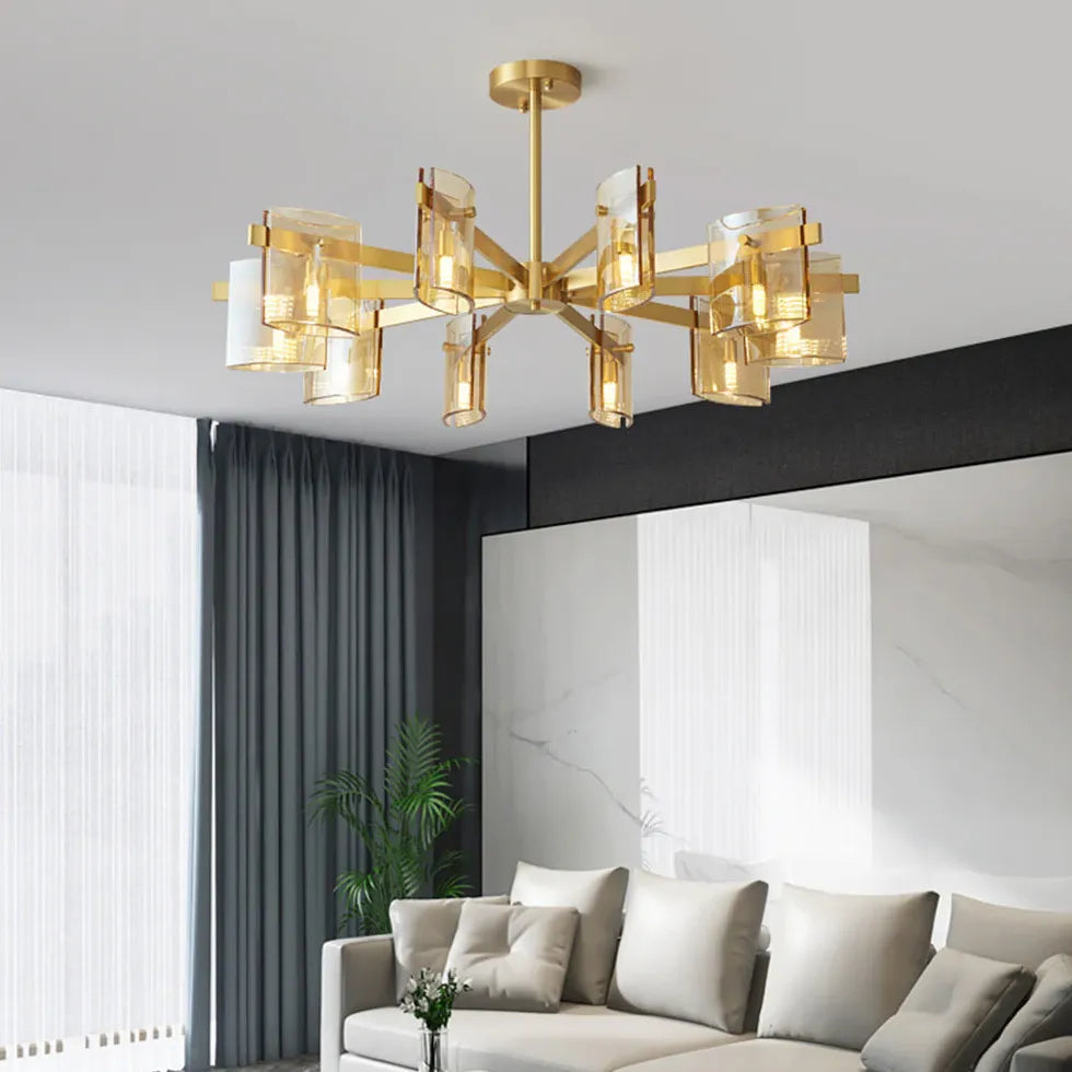 Gold Multi-Arm Bedroom Modern Chandelier