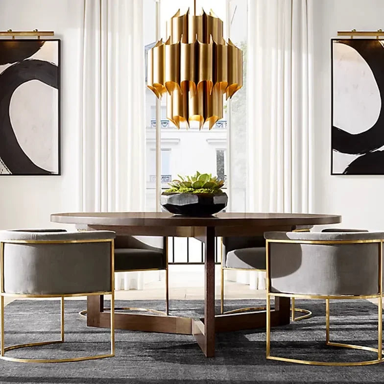 Lampara industrial colgante diseño retro dorado para salón