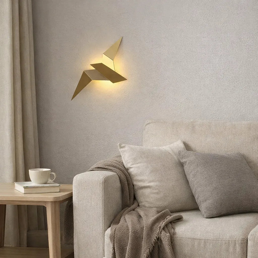 Aplique LED Pájaro Origami Moderno para Salón