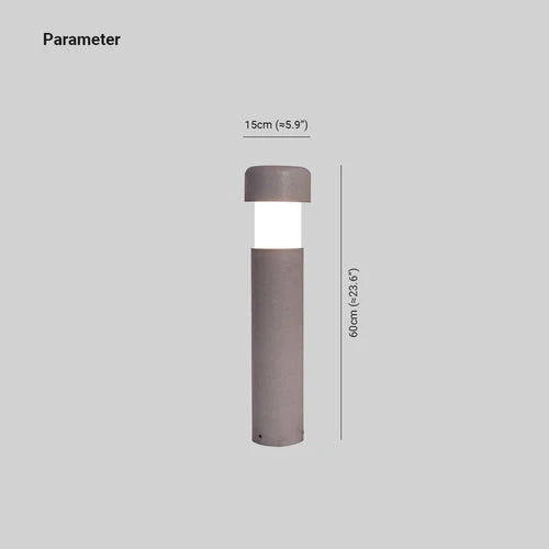 Grey Cylinder Garden Bollard Lights