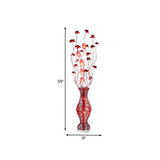 Red Floral Design Multi-Head Floor Lamp