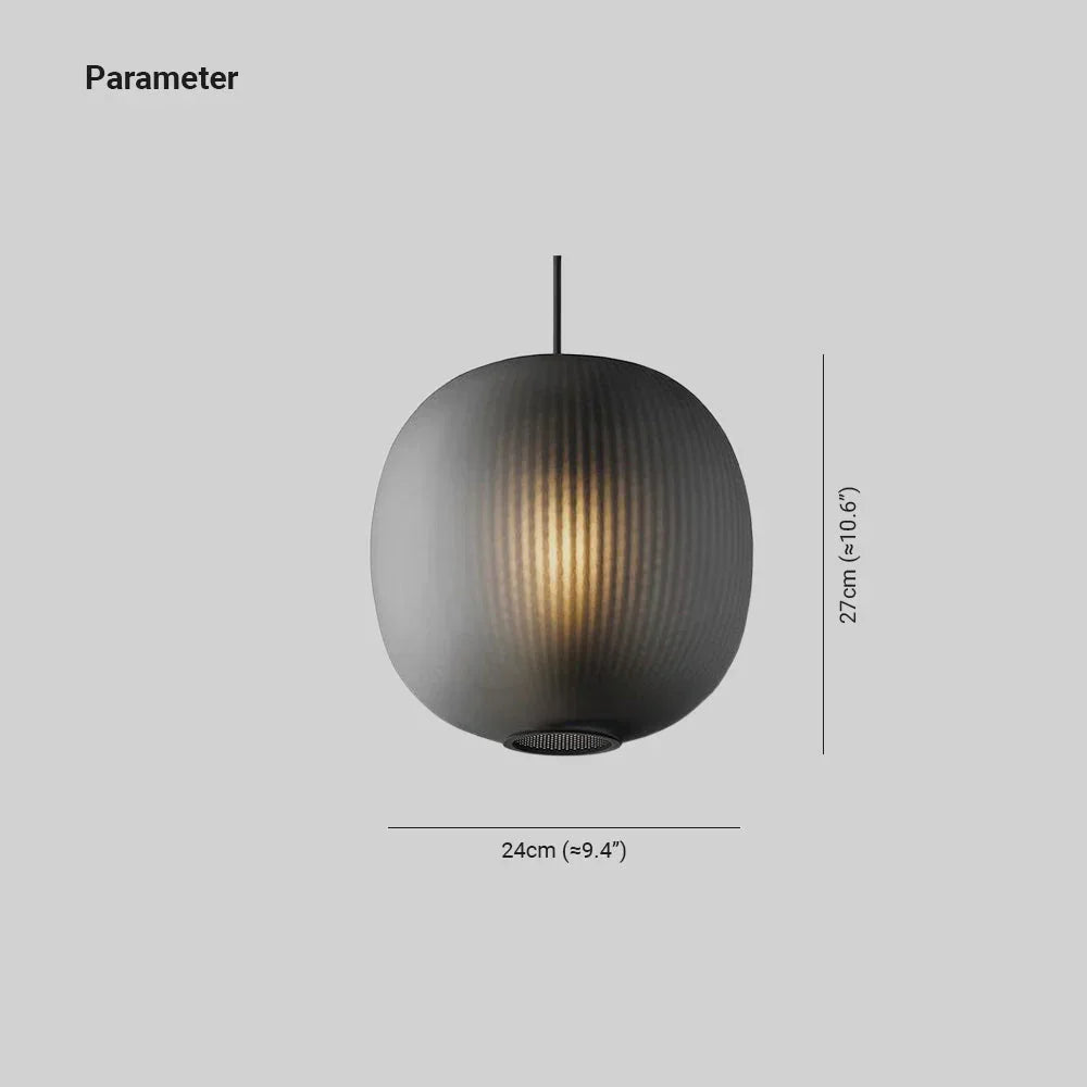 Lámpara colgante de vidrio en forma de farol moderna