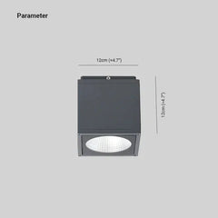 Lámparas de techo para pasillos diseño rectangular negro empotrado