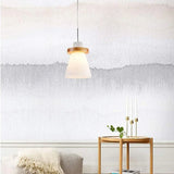 Luz de colgante minimalista de madera trapezoidal de lámpara blanca