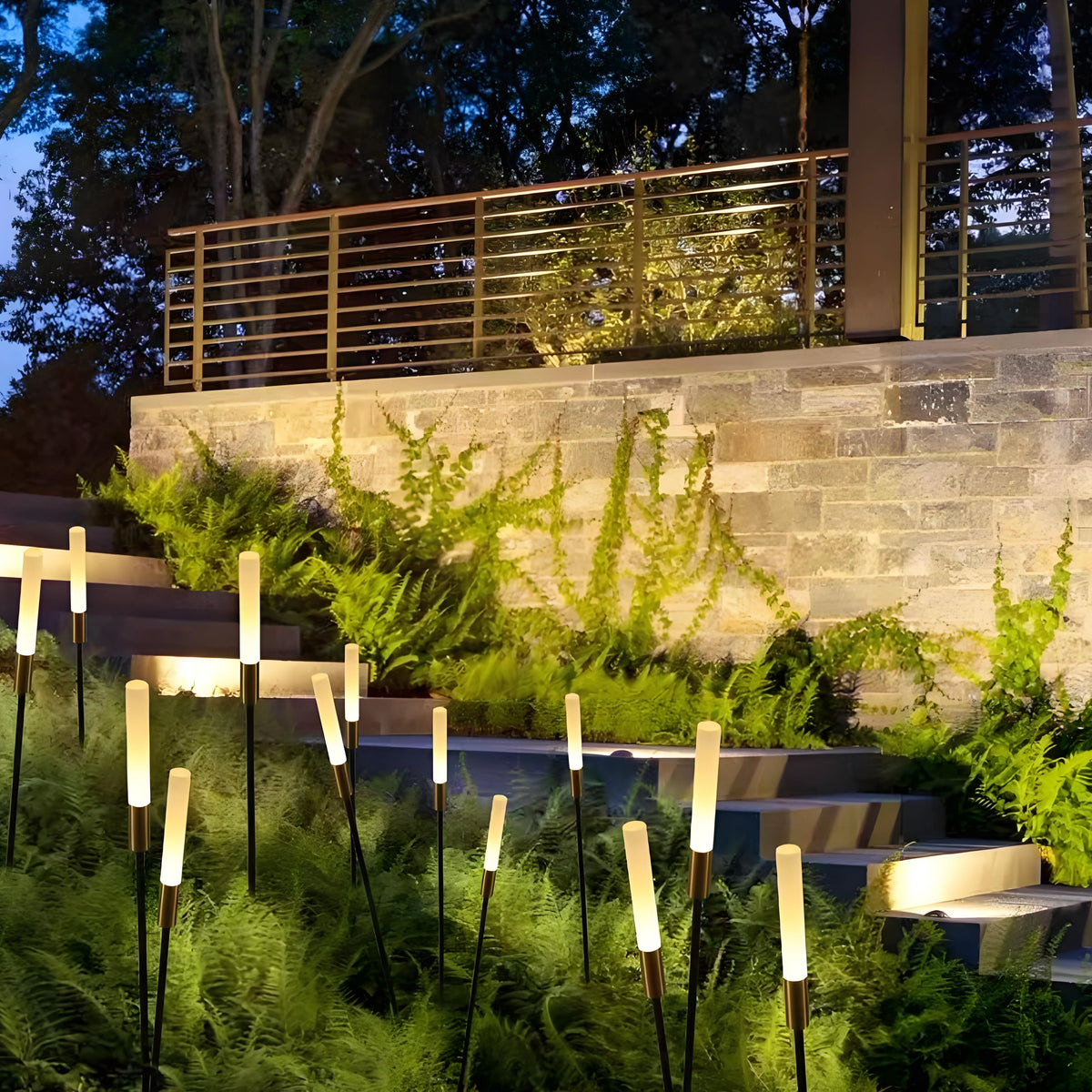 Luces solares para jardín LED IP65 modernas tipo caña