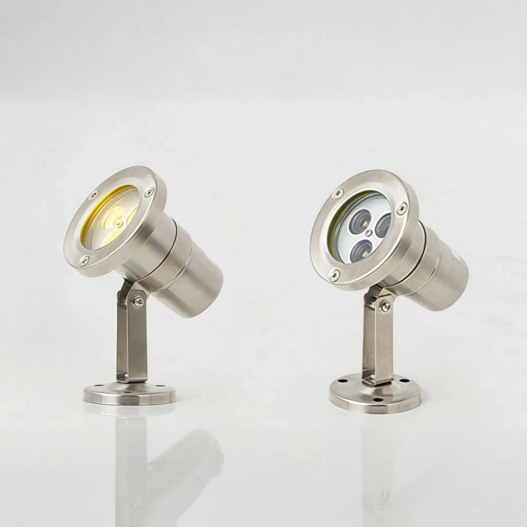 Foco para piscina LED orientable IP68 estilo industrial acabado cromo