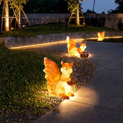 Lámparas de pie exterior con forma de ardilla LED