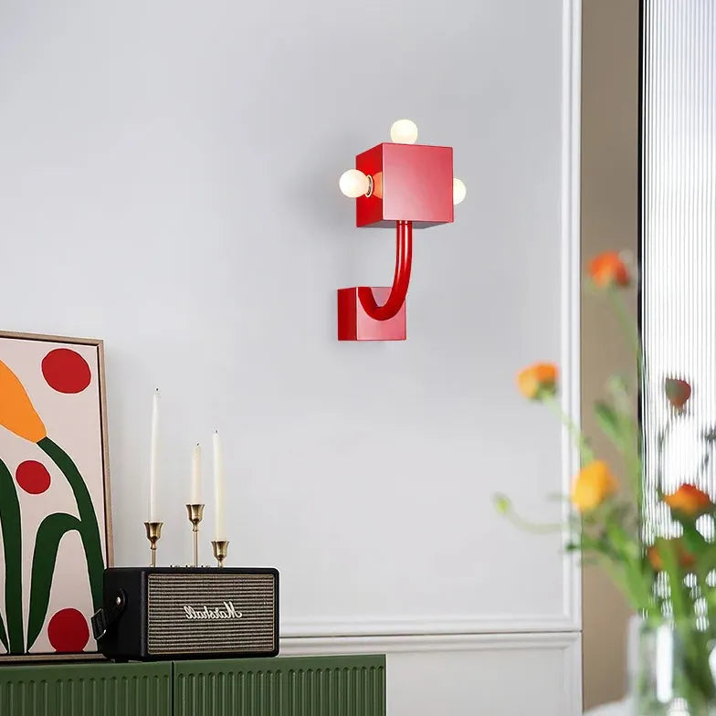 Red Cube Creative Modern Wall Lights