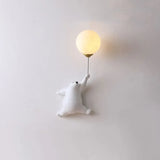Aplique infantil con diseño de oso y globo led para dormitorio