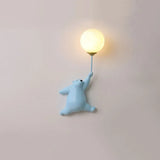 Aplique infantil con diseño de oso y globo led para dormitorio