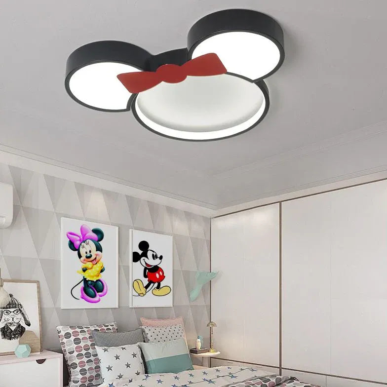 Lámpara de techo LED negra con dibujos animados para dormitorio 