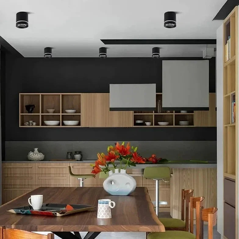 Plafón de techo LED diseño cilindrico y eficiente para iluminación moderna