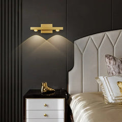 Aplique pared negro y dorado estilo retro para baño