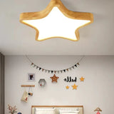 Wooden Star-Shaped Children's Ceiling Light