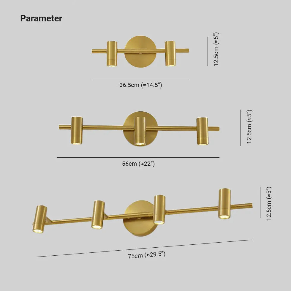 Apliques de pared de latón con espejo 