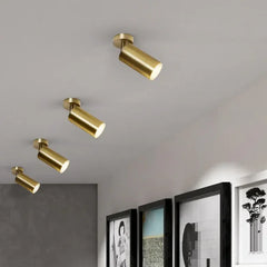 Focos de techo empotrados LED dorada diseño cilíndrico moderno