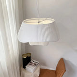 Fabric Irregular Curved White Pendant Light