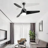 Ventilador de techo con luz 3 aspas diseño nórdico LED silencioso motor DC 132 cm salón