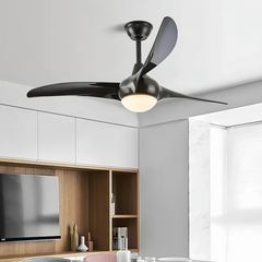 Ventilador de techo con luz 3 aspas moderno LED silencioso motor DC modo verano invierno para salon
