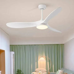 Ventilador de techo con luz diseño simple en rojo para comedor