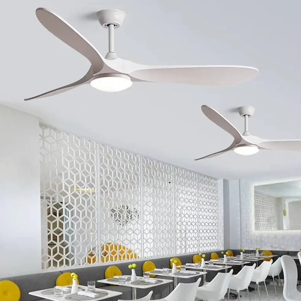 Three-Blade Streamlined Minimalist Ceiling Fan with Light