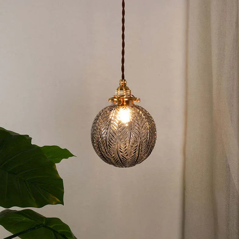 Gold Geometric Glass Bedroom Pendant Light