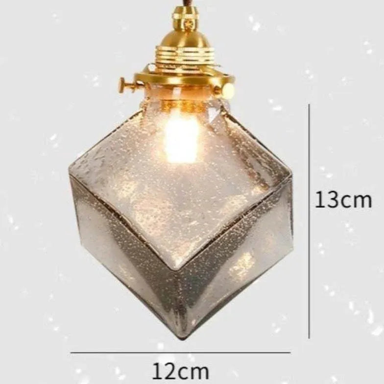 Gold Geometric Glass Bedroom Pendant Light