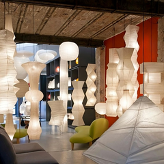 Lámpara Colgante Papel Blanca LED Plisada Estilo Japonés para Salón